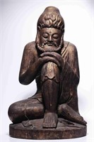 Carved Wood Snow Mountain Buddhist Figure