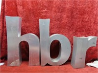 (3) Letter "hbr" Aluminum sign letter.
