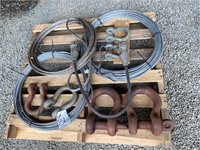 Pallet of 3 rolls cable & 6 shackles