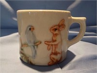 Early bunny and bird 3" cup cracking in glaze