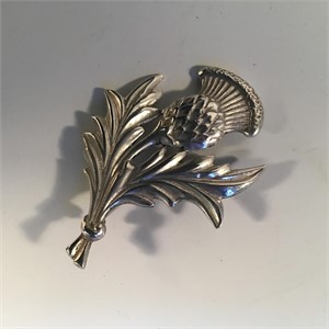 STERLING SILVER THISTLE BROOCH