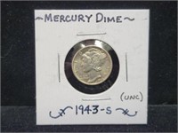 1943-S (UNC) MERCURY DIME