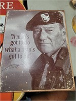 John Wayne metal sign