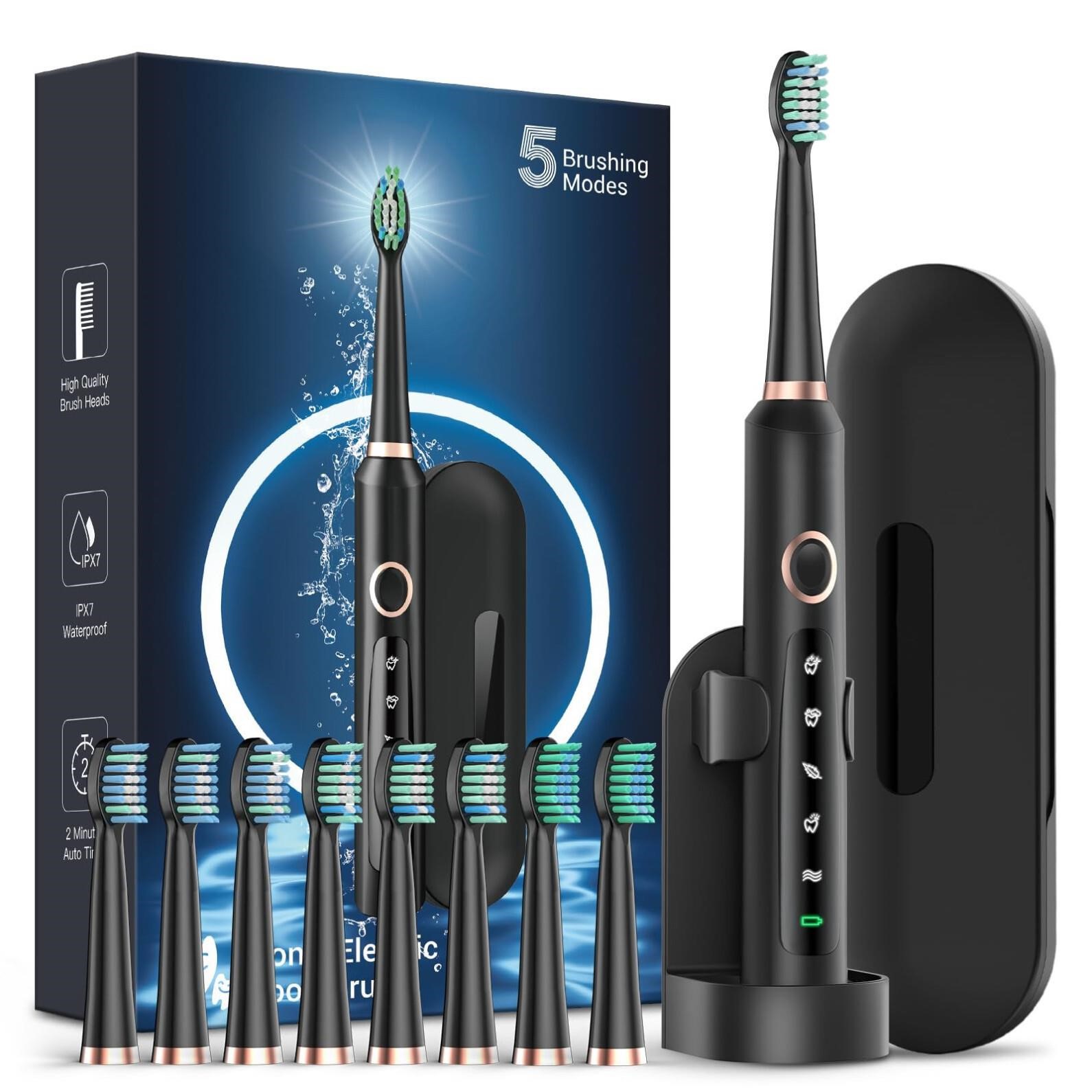 Sonic Electric Toothbrush for Adults - Rechargeabl