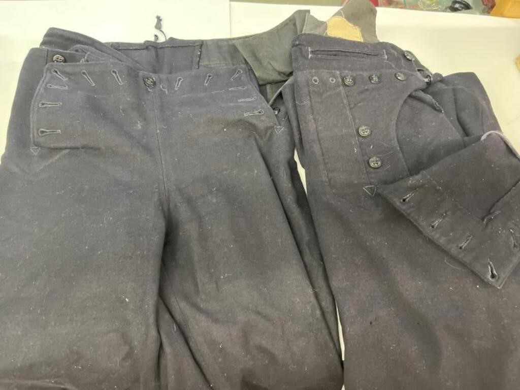 Two pairs of World War II navy wool pants