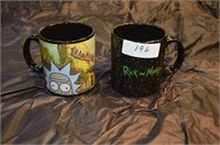 2 Rick and Morty Lg Coffee Mugs
