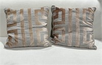 2 Jaipur Geometric Linen Square Decorative Pillows