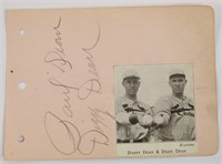 Daffy & Dizzy Dean Signed Autograph Book Page