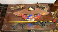 Homco cast eagles, metal decor, 28” heavy wall