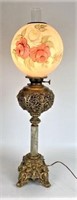 Success Converted Oil Lamp with Glass Globe Shade