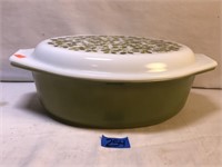 Vintage Pyrex Verde Green Casserole Dish w/ Lid