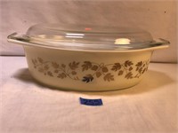 Vintage Pyrex Golden Acorn Casserole Dish w/ Lid