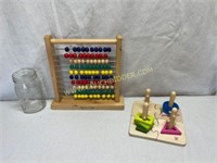 Vintage wooden abacus & HAPE shapes puzzle