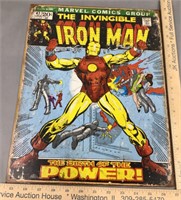 Iron man metal sign