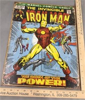 Iron man metal sign