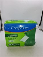 Composure XL underpads 18 count