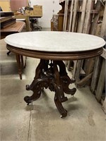 Victorian lamp table with nice marble top