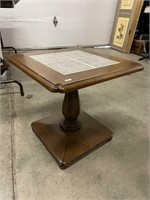 Vintage tile top end table - 18" tall and 19" sq.