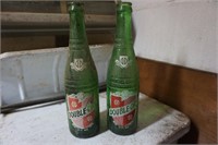 Vintage Set of Two Double Dry Drink Bottles