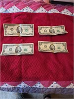 Four 1976 $2 bills