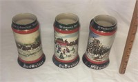 Budweiser Holiday Steins  90, 91, 92