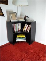 2 corner bookcases with contents