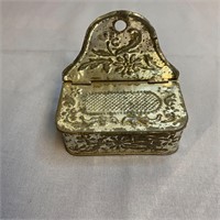 Antique Tin Trinket Box, w/ Wall Mount