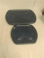 2 Anchor Hocking baking dishes with storage lids