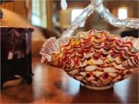 Gorgeous Basket, Slag Glass Toothpick Holder