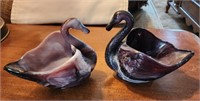 Slag Glass Swans, Imperial?