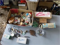 Assorted:  jewelry, ice bag, EZ Tart, fossils,