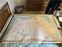 HISTORICAL MAP OF THE US - 1953. 68" X 44"