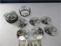 (2) New 6pc Glass Coaster Sets w/ Chef Inlay $30+