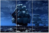 SEALED-Dark Blue Wall Decor Pirate Ship Wall Paint