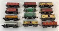 lot of 12 Tin Lionel Train Cars