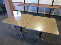 2-30"x30" Wood Grain Formica Dining Tables