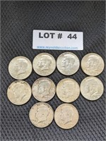 10 - 1964 Kennedy Half Dollars