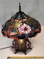 Tiffany Style Dragonfly Lighted Base Table Lamp