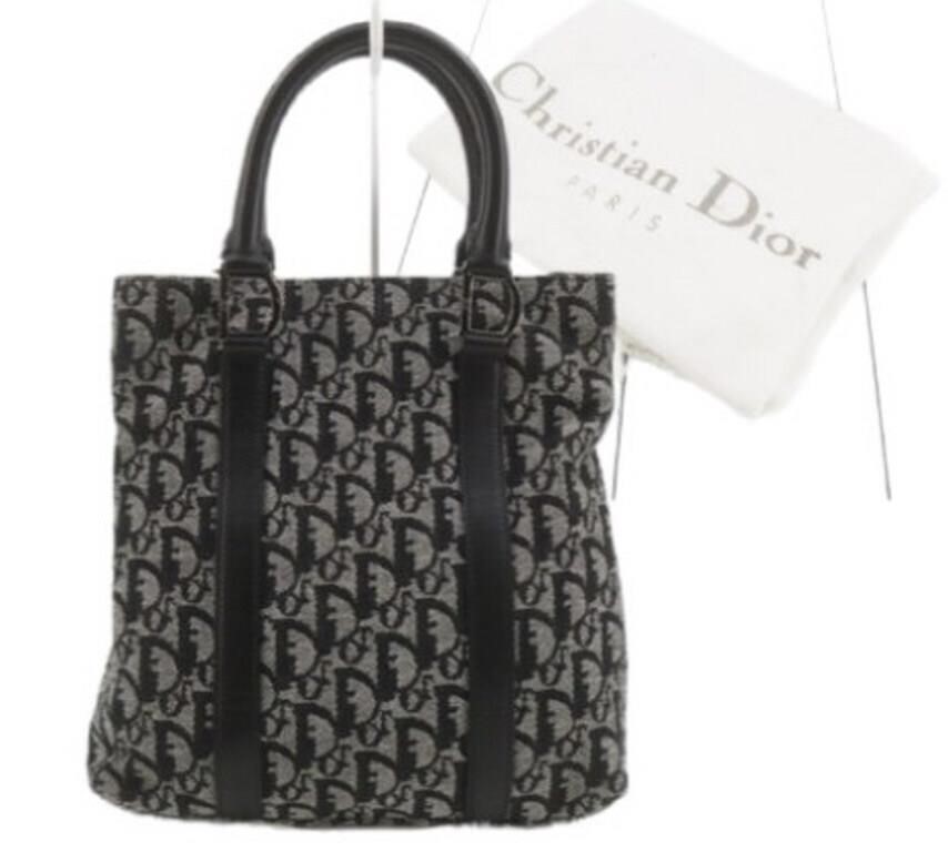 Christian Dior Black & Grey Trotter Tote Bag