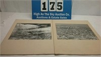 Vintage black and white aerial photographs