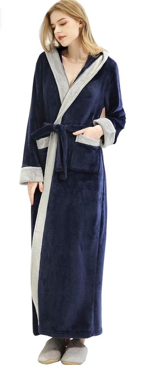 USED-$50(M)Women Long Fleece Robe Soft Nightgown