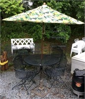 Expanded Metal Outdoor Patio Table Chair Set
