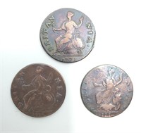 Three Counterfeit George III Halfpennies - British