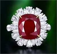 5.7ct pigeon blood ruby ring 18k gold