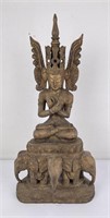 Antique Myanmar Burma Crowned Buddha