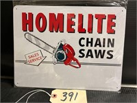 Homelite Chain Saws Metal Sign