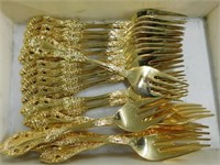 Eighteen Golden Lifetime Cutlery forks
