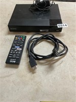 Sony blue Ray DVD player, hdmi cable, remote - all