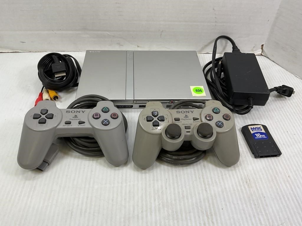 PLAYSTATION 2 SLIM SILVER WITH POWER CORD, AV