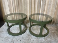 2 round end tables